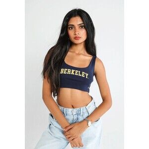 NEW Berkeley Hype & Vice Scoop Neck Crop Top Sports Bra L University Sorority